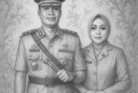 Photo | Sketsa | Kapolres Gayo Lues AKBP Hyrowo SIK dan Ny Pipit Hyrowo