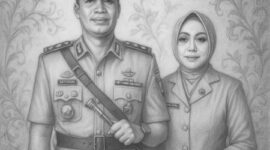 Photo | Sketsa | Kapolres Gayo Lues AKBP Hyrowo SIK dan Ny Pipit Hyrowo