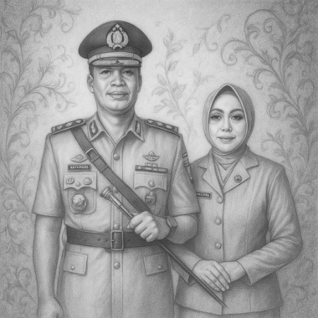 Photo | Sketsa | Kapolres Gayo Lues AKBP Hyrowo SIK dan Ny Pipit Hyrowo