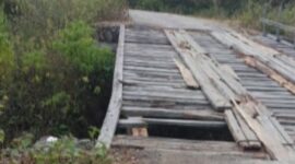 doc | inset | Kondisi jembatan kayu Blang Temung-Kecamatan Dabun Gelang