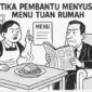 Karikatur Pembantu Menyusun Menu Tuan Rumah | doc | inset |
