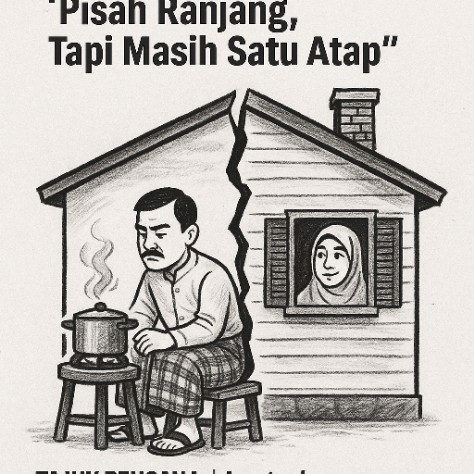 Karikatur Pisah Ranjang Tapi Masih Satu Atap hanya sekedar untuk pemanis artikel | doc | inset |