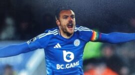 Jamie Vardy, melakukan selebrasi setelah mencetak gol kontra West Ham United di King Power Stadium di Leicester pada 3 Desember 2024. Fhoto |cut|Google