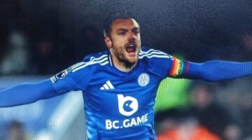 Jamie Vardy, melakukan selebrasi setelah mencetak gol kontra West Ham United di King Power Stadium di Leicester pada 3 Desember 2024. Fhoto |cut|Google