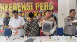 Konfrensi pers Polres Aceh Tenggara, Rabu (20/8)