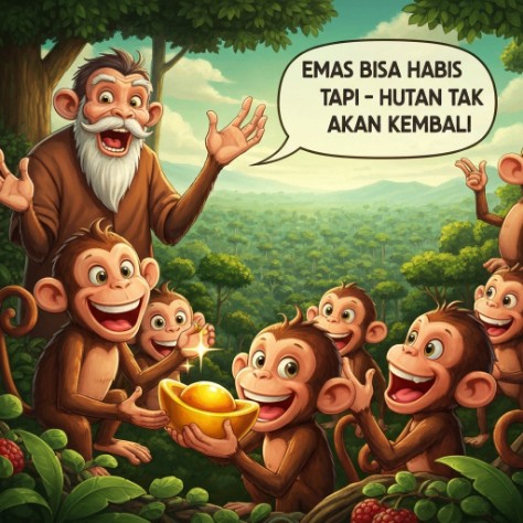 Ilustrasi Emas Habis Hutan Tak Kembali | doc | inset 