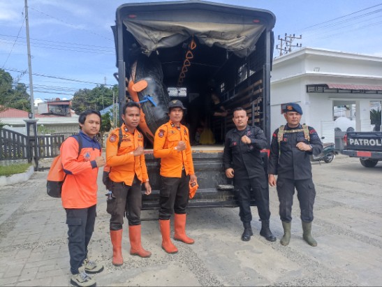 Tim BPBD Gayo Lues Bersama Kompi C Brimob Gayo Lues | doc | inset |