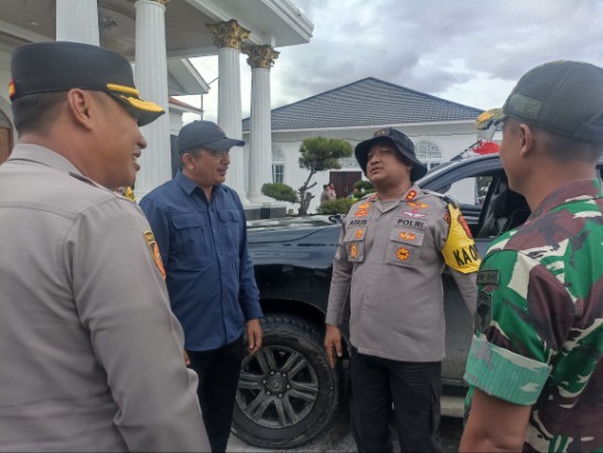 Kapolres Abdya AKBP Agus Sulistianto SIK bersama Bupati Gayo Lues Suhaidi SPd MSi dan Kapolres Gayo Lues AKBP Hyrowo SIK serta Danyon PP 885 Raksa Dharma, Sabtu (13/12/2025).