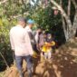 Kapolsek Putri Betung, Ipda Novrizal SH bersama personel membantu mengevakuasi seorang warga yang sedang menggendong bayi saat melintasi lokasi longsor susulan di Putri Betung, Senin (5/1/2026).