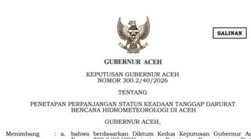 Gambar; Cuplikan Surat Keputusan Gubernur Aceh