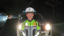 Personil Satlantas Polres Galus dilokasi kejadian