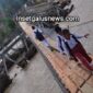 Jembatan darurat Pintu Rime_Pining yang saat ini dilintasi warga | doc | Ist |