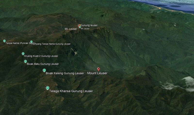 Kawasan puncak Leuser |Google Earth|