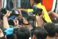 Aksi unjuk rasa mahasiswa dari sejumlah perguruan tinggi berlangsung di kawasan Dukuh Atas, Jalan Jenderal Sudirman, Jakarta Pusat, Selasa (18/8/2026)